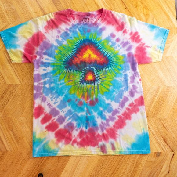 Graphic Mens T Shirt Trippy Tie Dye Shroom Shirt Mushrooms Hippie 90s Retro - Picture 3 of 11